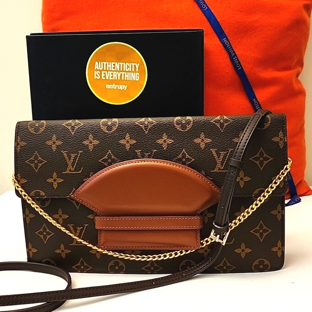 RARE Louis Vuitton Chaillot Large Monogram Clutch Crossbody Shoulder Bag